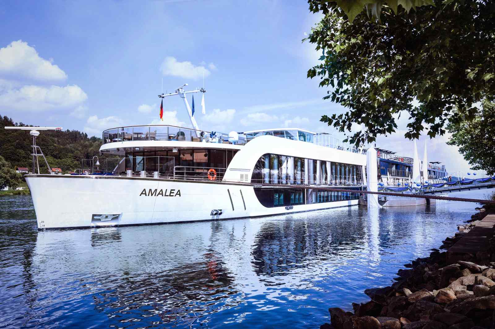 Amalea River Cruise Ship Docked AmaLea river cruise ship docked at a picturesque riverside port