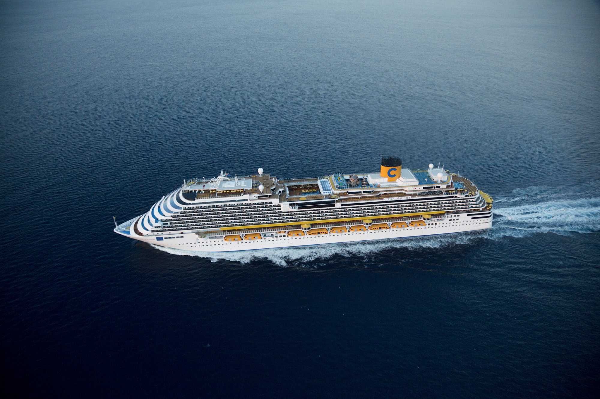 Costa Cruise Ship Sailing Blue Waters Costa cruise ship sailing on blue waters