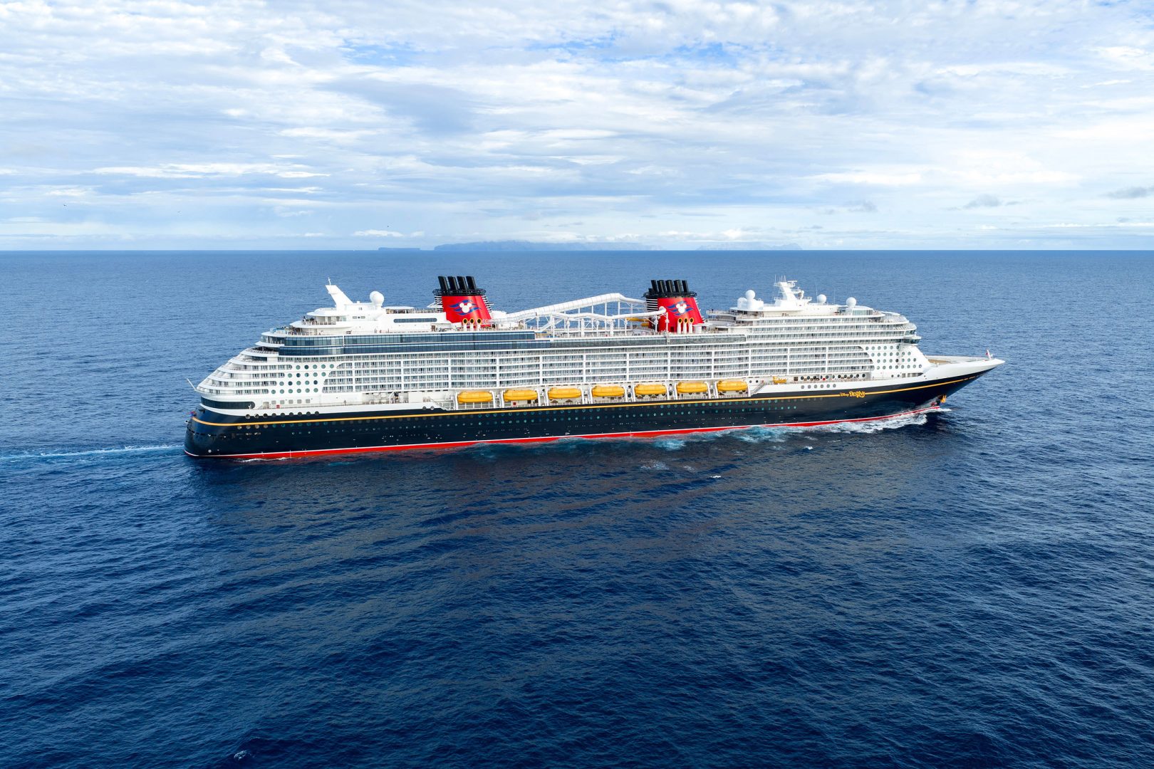 Disney Cruise Line Ship at Sea Disney cruise ship navigating open ocean waters