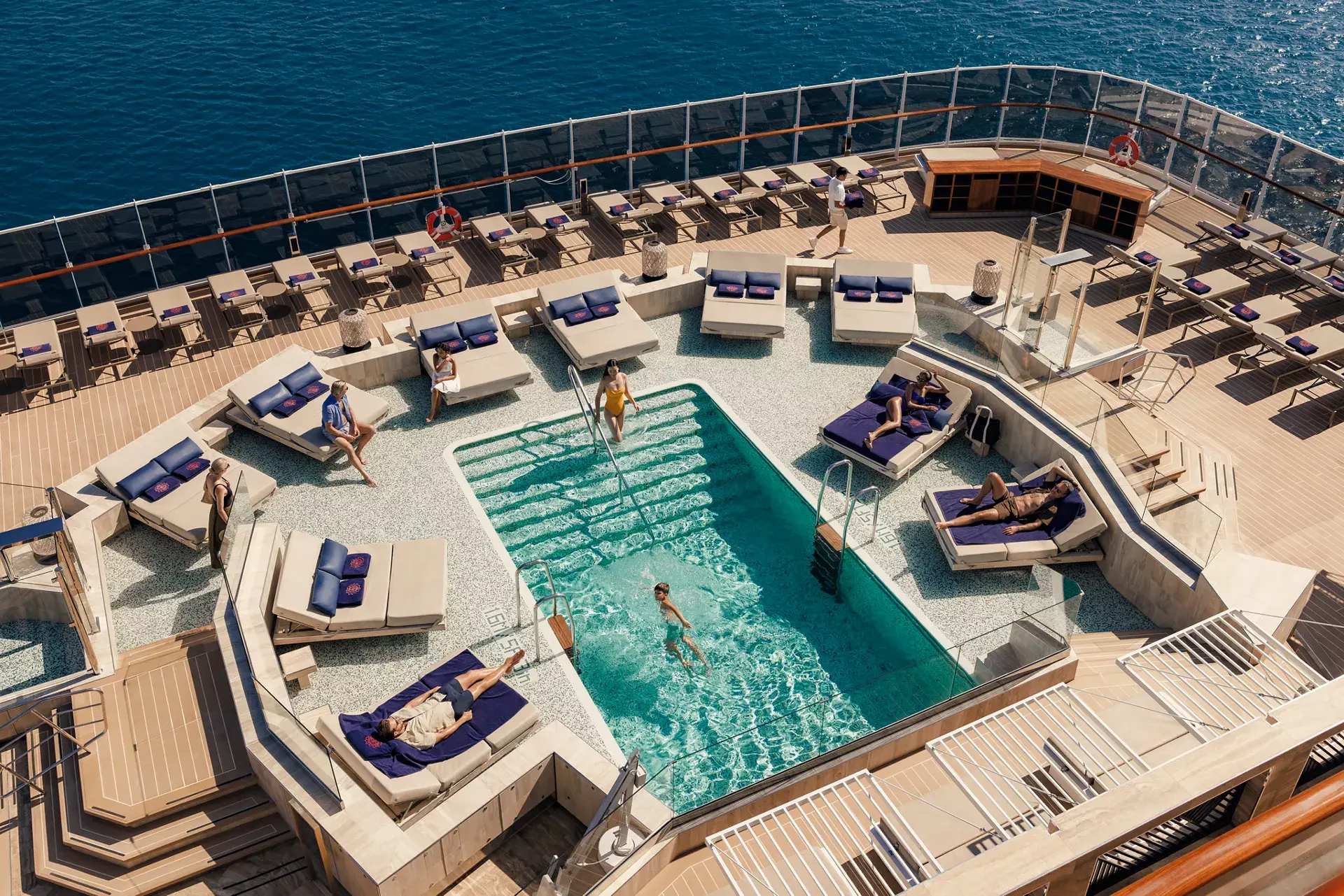 Explora Journeys Atoll Pool with expansive outdoor deck