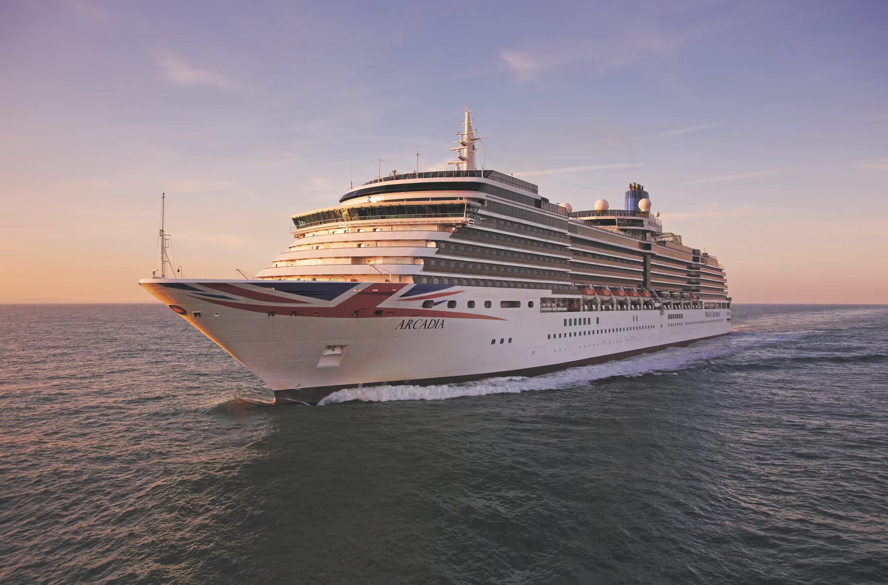 arcadia-at-sea-sunset-pocjpg1580833548223image18221200high P&O Arcadia cruise ship at sunset