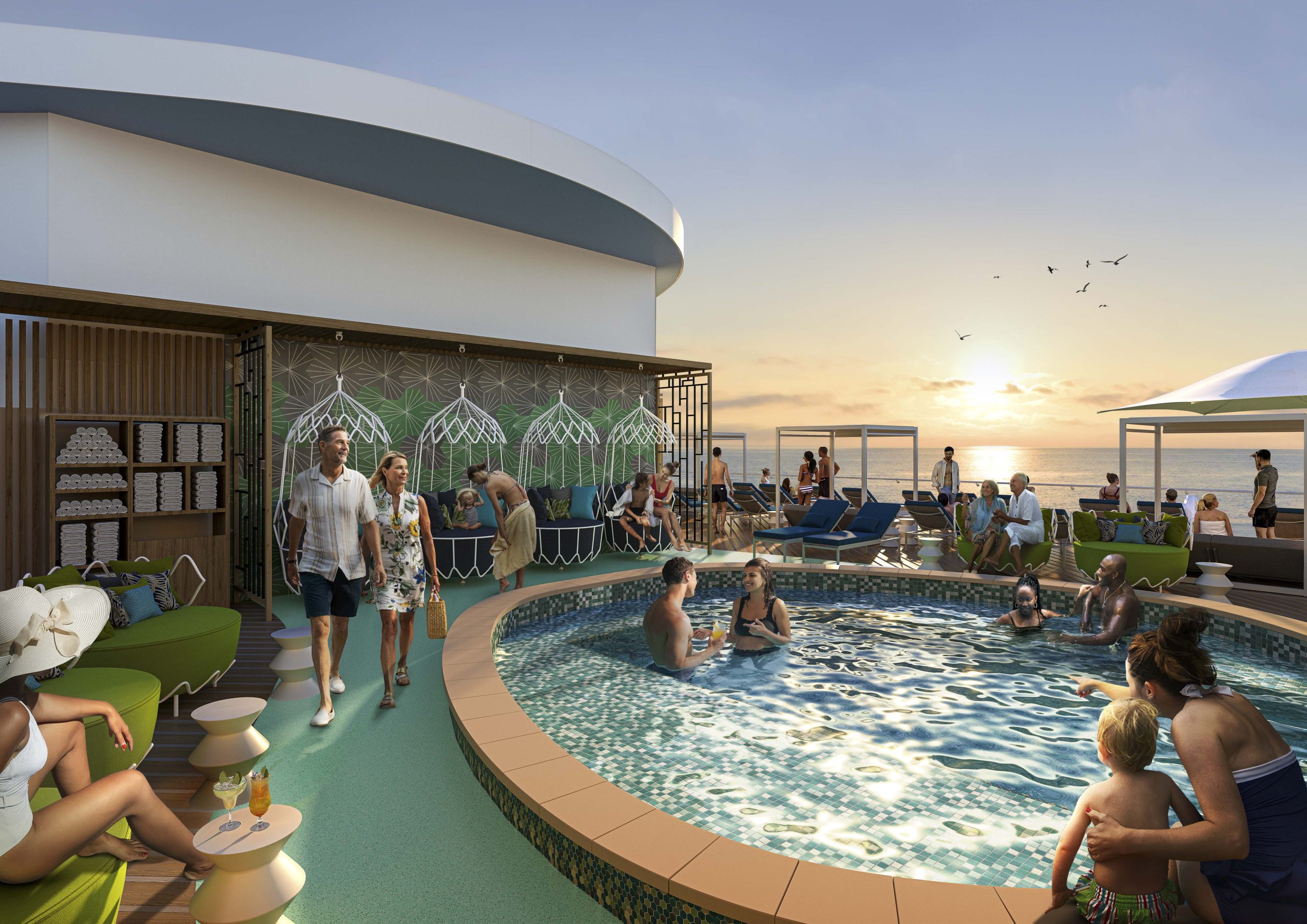 Royal Caribbean, Icon of the Seas, The Grove, The Suite Sundesk, The Suite Neighborhood